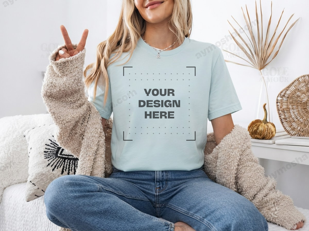 Bella + Canvas 3001 — Heather Prism Ice Blue