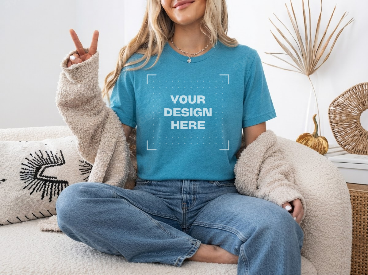 Bella + Canvas 3001 — Heather Aqua