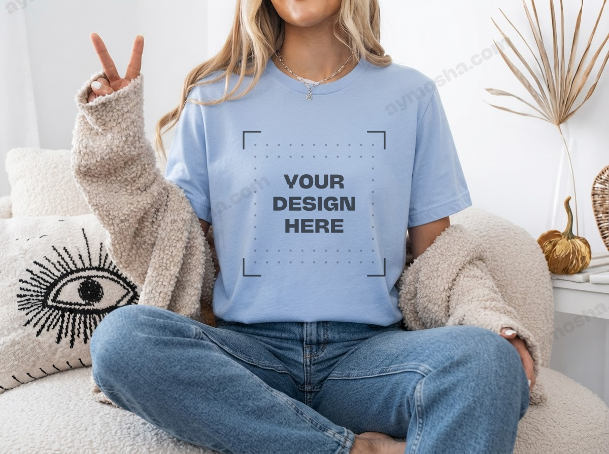 Bella + Canvas 3001 — Heather Carolina Blue